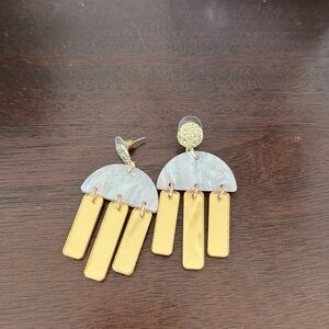Fun gold mirror earrings